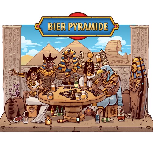 Beer illustration with the title 'Bier Pyramide '
