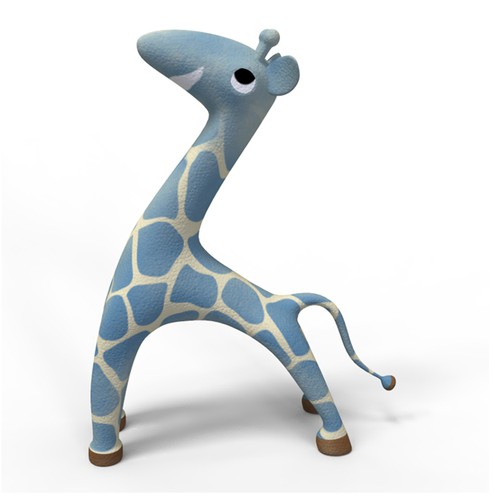 Doll design with the title '3d prototype of the logo'