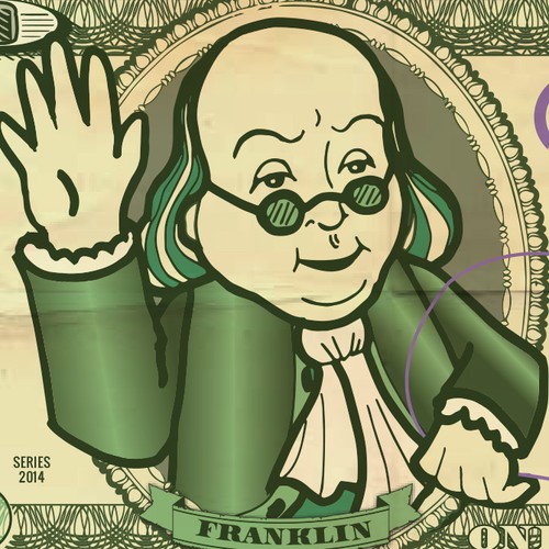 Caricature artwork with the title 'Coupon design'