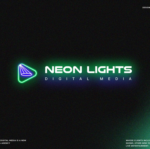 Lighting design with the title 'Neon Lights Digital Media'