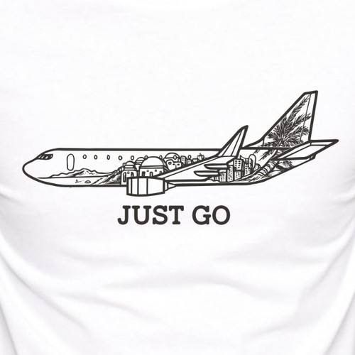 Travel t-shirt with the title 'just go'