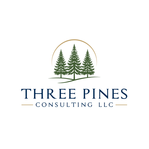 X-mas design with the title 'Evergreen Pines Tree Logo'