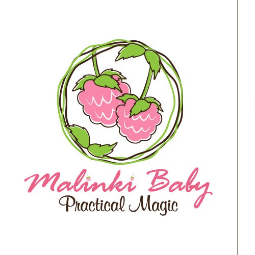 Raspberry logo with the title 'Malinki Baby Clothing'
