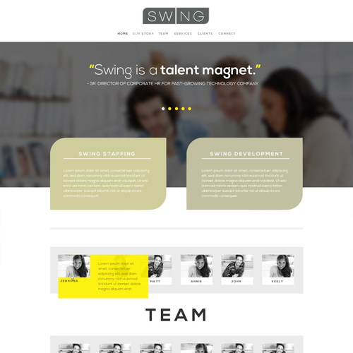 Light website with the title 'EXTENDED 24 HOURS!  Help Staffing Agency with a new website design --- BONUS $100 cash to winning design!! '