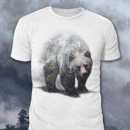 Bear t-shirt with the title 'Overlay Bear Design'