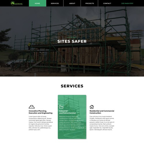 Engineering design with the title 'Sleek web design for Scaffolding company'
