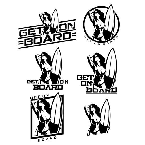 Surfboard design with the title 'surf clothing'