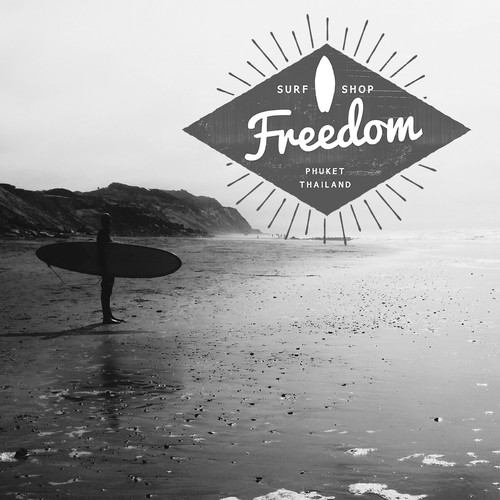 Surfing logo with the title 'New logo needed for Surf Shop.'