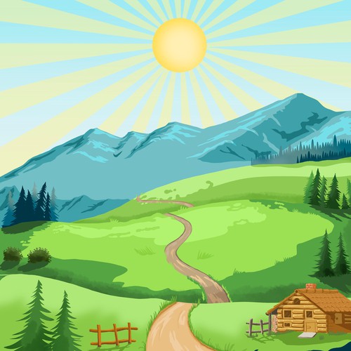 Mountain artwork with the title 'Beautiful background  mountains '