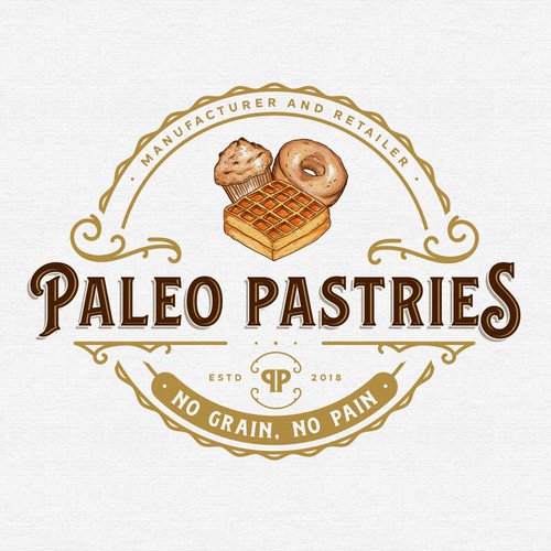 Donut design with the title 'Paleo Pastries'