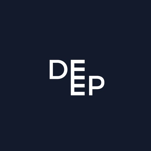 Minimalist brand with the title 'bold and minimal logo design for DEEP'