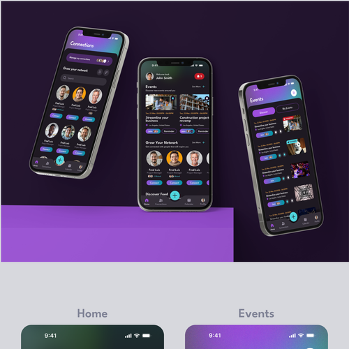 Profile design with the title 'Business Connections App'