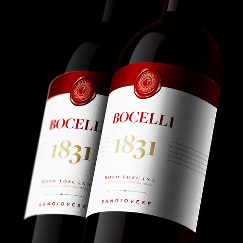 Winery design with the title 'Bocelli'