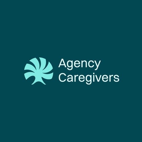 Aqua design with the title 'Agency Caregivers'