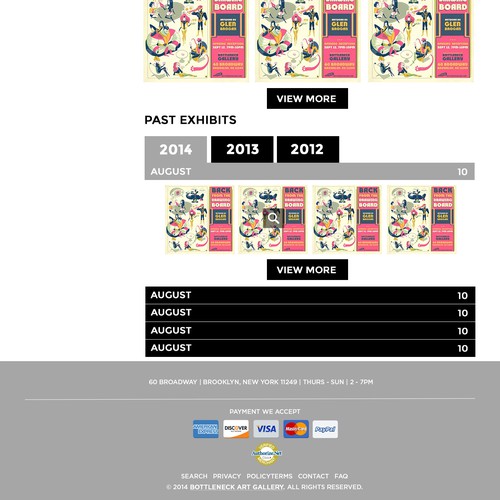 Art gallery design with the title 'Pop art gallery in need of a refresh incorporating iconic NYC and Williamsburg, Brooklyn.'