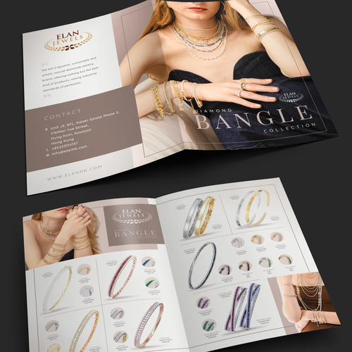 Catalogue design with the title 'Elan Jewels'