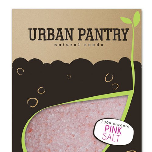 Organic food label with the title 'Natural Food Product - Packaging design.'