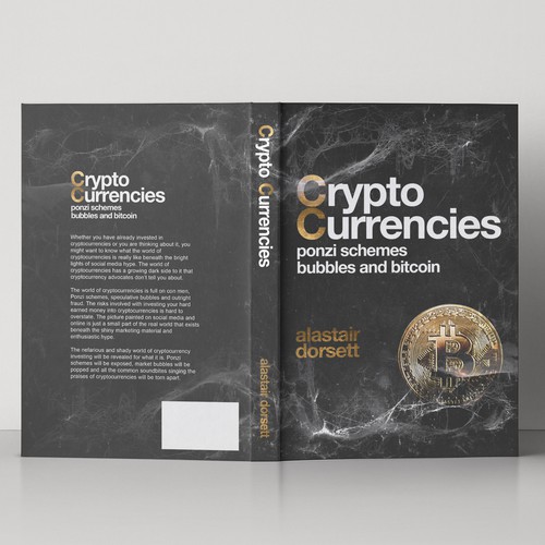 Cryptocurrency design with the title 'Book cover for Crypto Currencies'