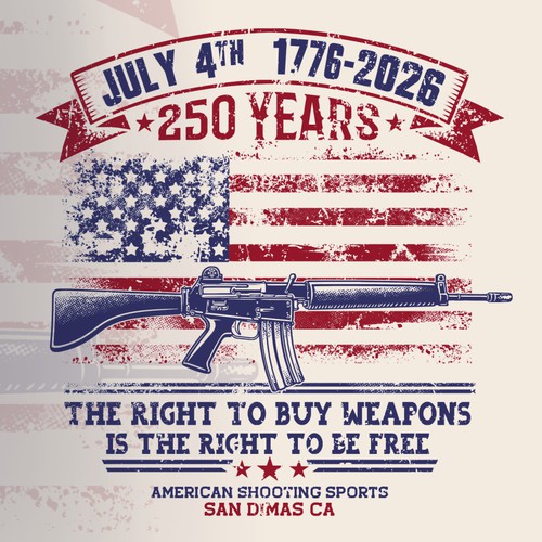 T-shirt with the title 'July 4th T Shirt for Gun Shop'