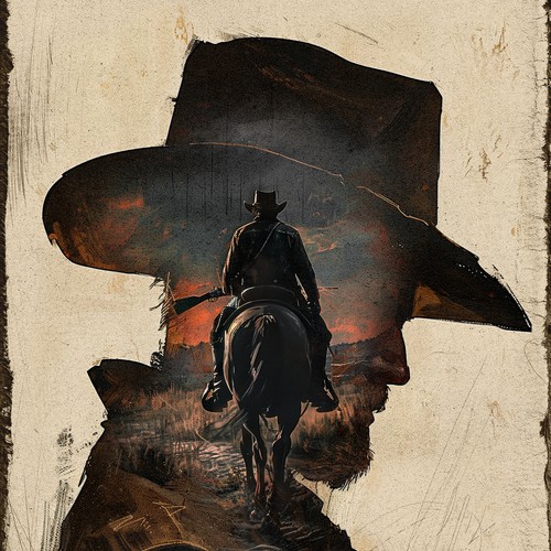 Western book cover with the title 'Book cover for a western novella'