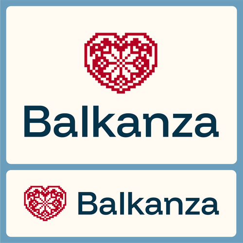 Folk logo with the title 'Balkanza Dating'