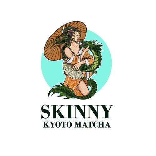 Princess logo with the title 'skinny kyoto matcha'