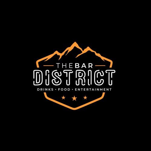 Nightclub logo with the title 'The Bar District Logo'