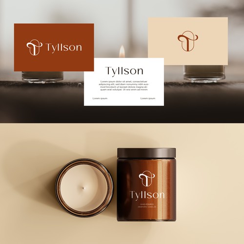 Candle design with the title 'Tyllson Logo & Branding'