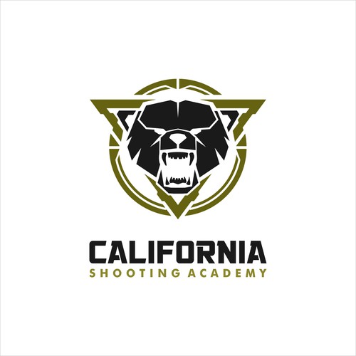 CorelDRAW design with the title 'masculine logo for shooting academy'