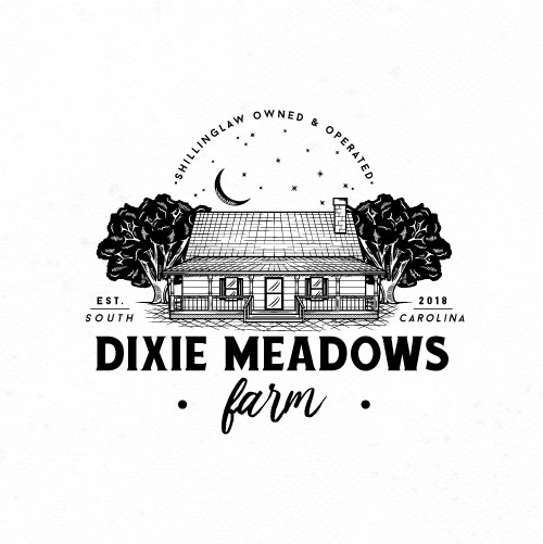 South carolina logo with the title 'Dixie Meadows Farm Logo'