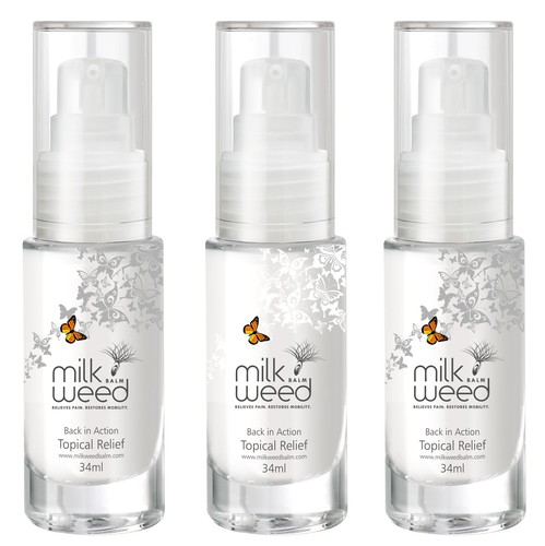 Vegan label with the title 'product label for Milkweed Balm'