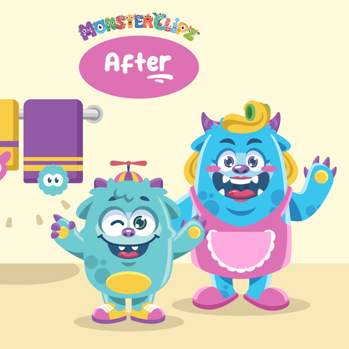 Mom design with the title 'MonsterClipz poster design'