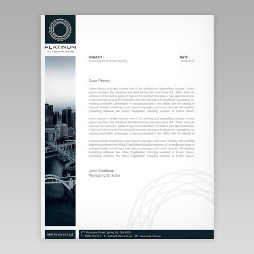 Letterhead design with the title 'Letterhead'