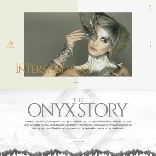 Jewelry website with the title 'The Onyx Story'
