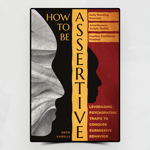 Artsy book cover with the title 'Assertive Transformation – Conceptual Book Cover Design'