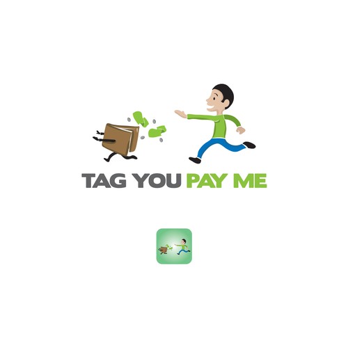 Tag design with the title 'Logo design for Tag You Pay Me / Declined'