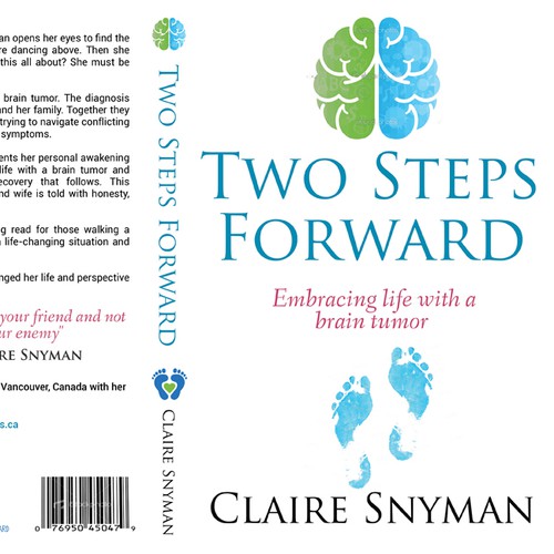 Motivational book cover with the title 'Create a captivating and inspiring cover for a memoir about a woman who survives a brain tumor'