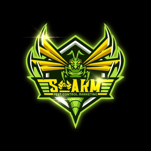 Bug logo with the title 'PEST CONTROL MARKETING LOGO'