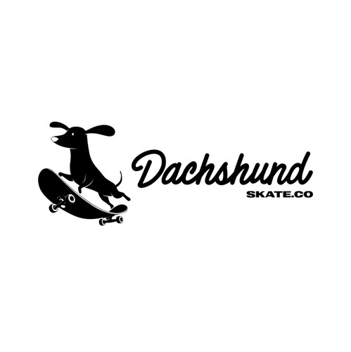 Skater logo with the title 'Dachshund Skate'