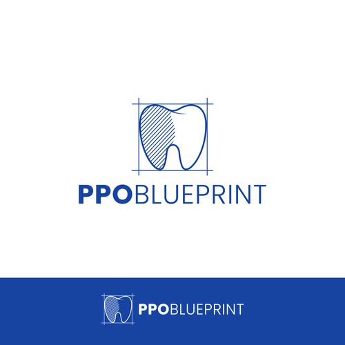 Blueprint design with the title 'PPO Blueprint Logo Design'