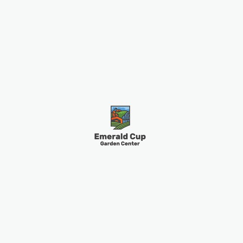 Farmer logo with the title 'logo concept design for emerald cup garden center'