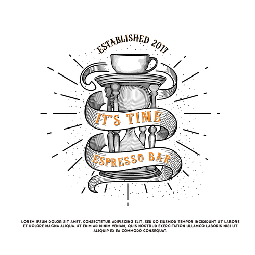 Coffee design with the title 'It's time espresso bar'