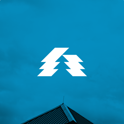 Roofing logo with the title 'Blue Pine Roofing Logo Concept'