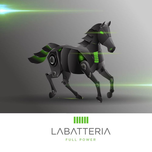 Battery design with the title 'robot horse'