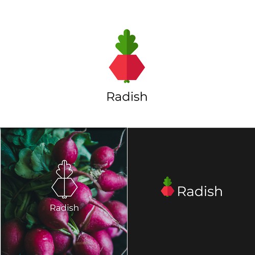 Radish design with the title 'Radish - Healthy Food App'