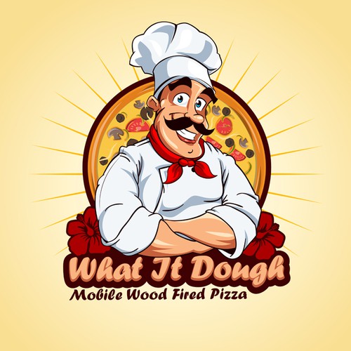 Cook design with the title 'Italian pizza chef'