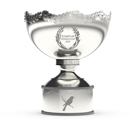 Trophy design with the title 'Design a Trophy for the Startup World Cup'
