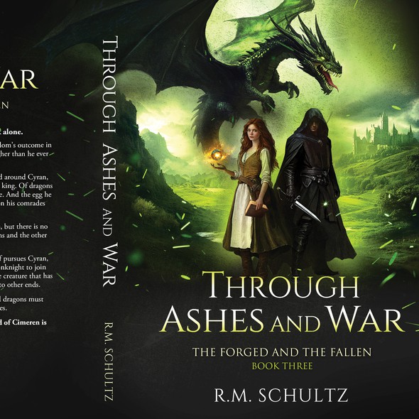 Paranormal book cover with the title 'Through Ashes and War'