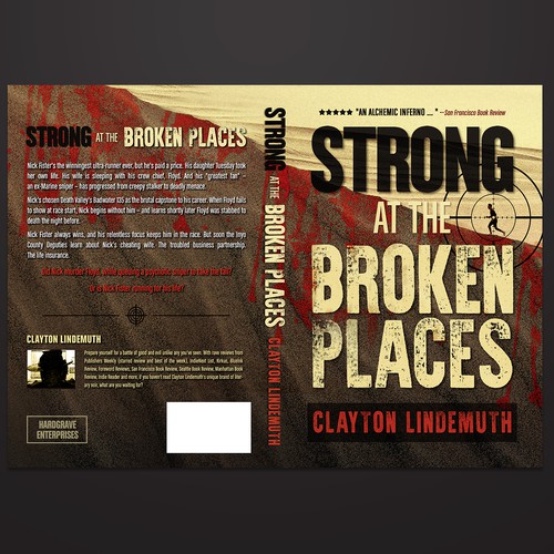 Sports book cover with the title 'A desert ultramarathon murder mystery'