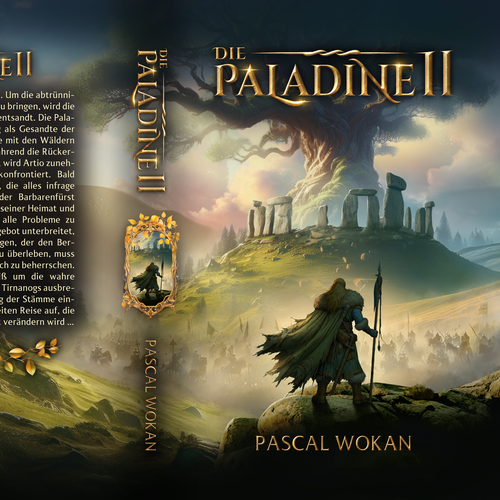 Freehand design with the title 'Die Paladine II - Book Cover Design'